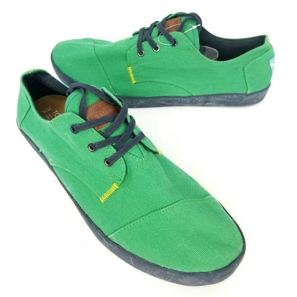 Toms Other - Toms Mens Carlo Green Blue Sneakers Shoes Lace Up
